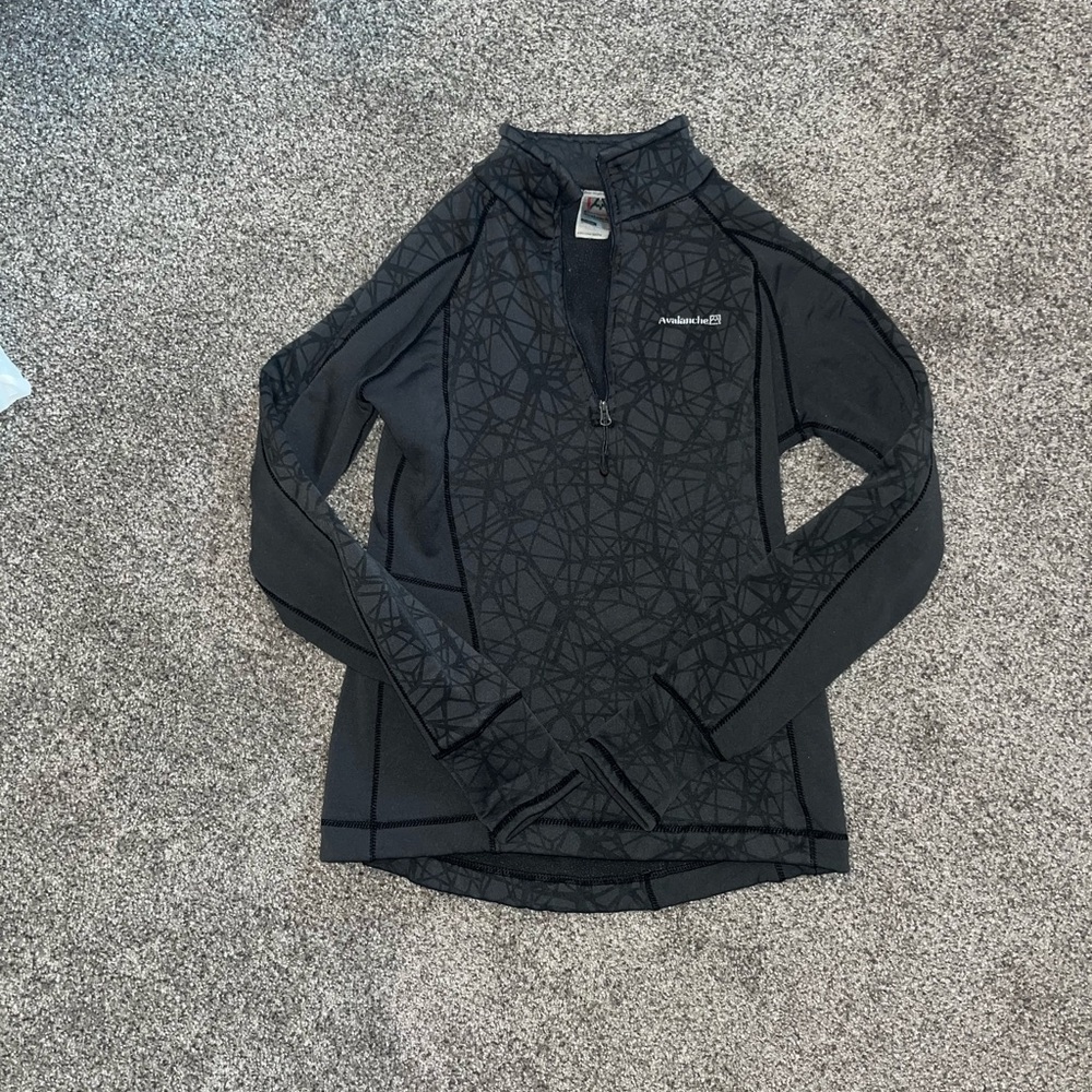 Avalanche Black Geometric Quarter-Zip Pullover